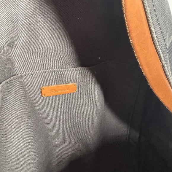 Madewell Charleston Heavy Canvas Laptop Backpack Leather Trim Dark Gray Commuter main image 5